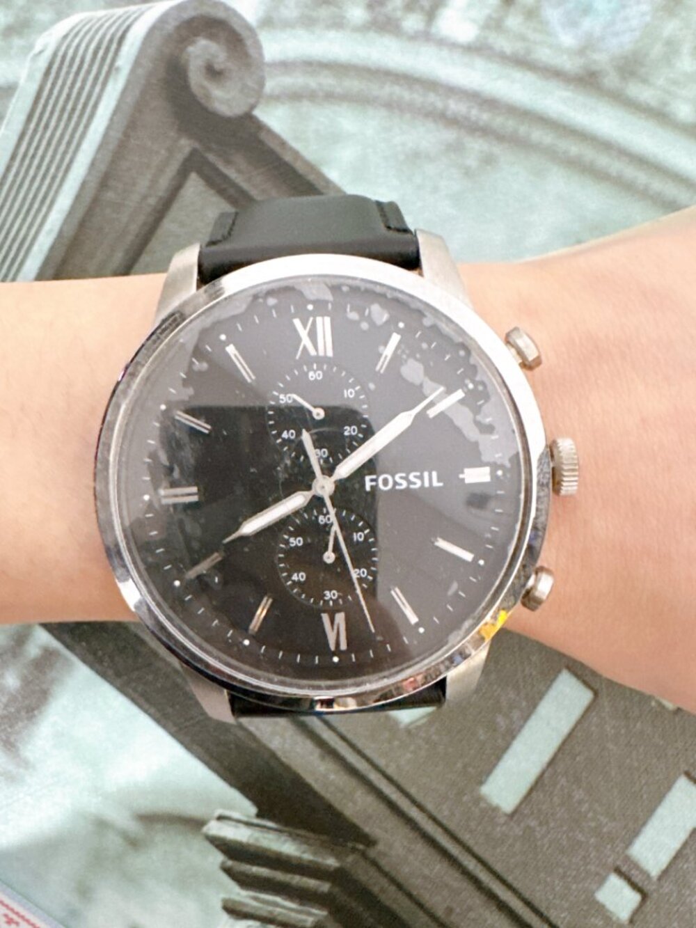 Fossil FS5548 Townsman Chronograph Black Leather Watch